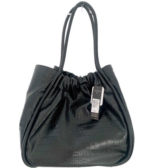 NEW Tahari Riverdale Vegan Leather Black Tote - Picture 3 of 10